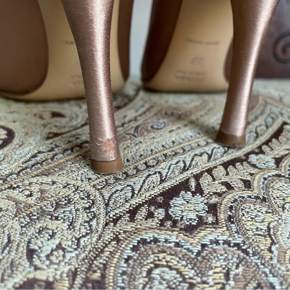 Prada Satin Blush Pink Snake Skin Toe Raso Heels Cocco Cammeo Cipria Size 7 COA - Picture 5 of 15